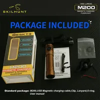 Skilhunt ESKTE M200 V4 1900 Lumens 18650 Magnetic USB Rechargeable LED Flashlight Torch Light