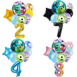 Disney Cartoon Monster,Inc., Nouveau Décoration de fête d'anniversaire sur le thème de l'université, ensemble de ballons numériques en latex, fête préChristophe, cadeau pour enfant garçon