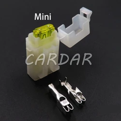 1 Set Mini Fuse Holder with Crimp Terminal Small Blade Type Inline InLine Fuse Holders for AC Assembly Car Auto Connector