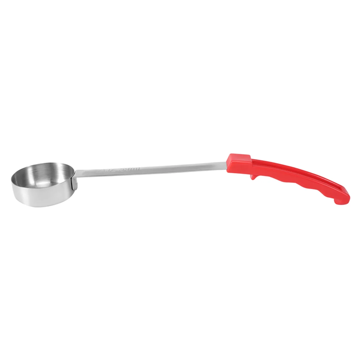 B60APizza Spread Sauce Ladle Rubber Handle Flat Bottom Kitchen Cooking Spoon Stainless Steel Measuring Stir Soup Spoon -2 Oz