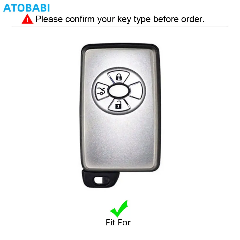 ATOBABI Leather Car Key Case For Toyota Belta Crown Majesta Corolla Axio Fielder Premio Allion Smart Remote Fobs Protector Cover