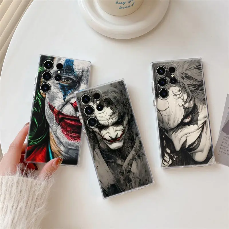 

Cool Jokers Clown Transparent Case For Samsung Galaxy S26 S25 Ultra S24 S22 S26 Plus S20 S23 S21 S25 FE 5G Clear Silicone Cover