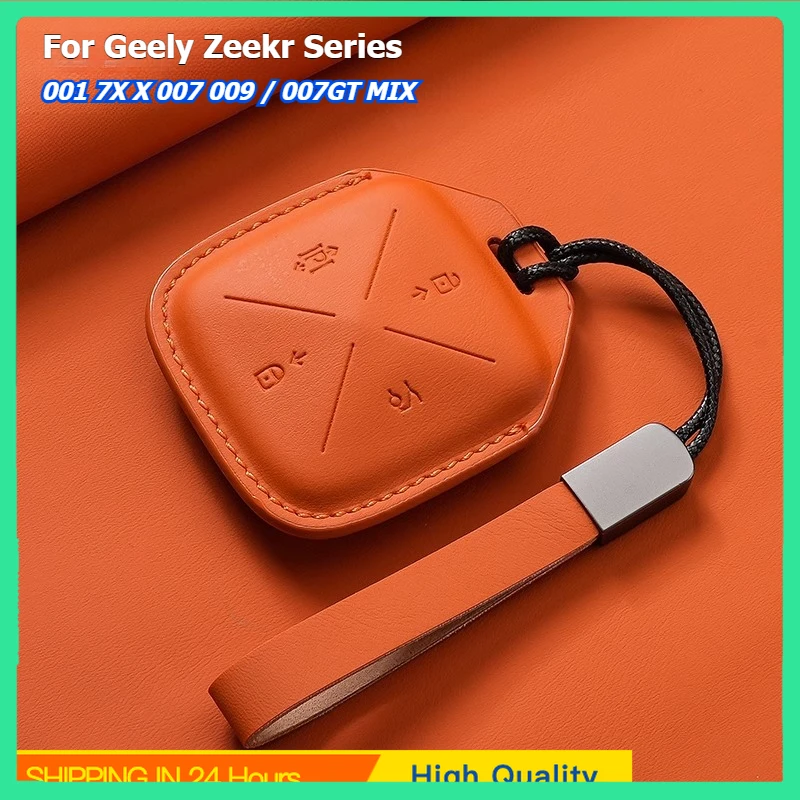 Car Car Key Case Leather Protective Cover for Geely Zeekr 001 7X X 007 009 007GT Mix Key Cover Keychain Fob Protector Accessorie