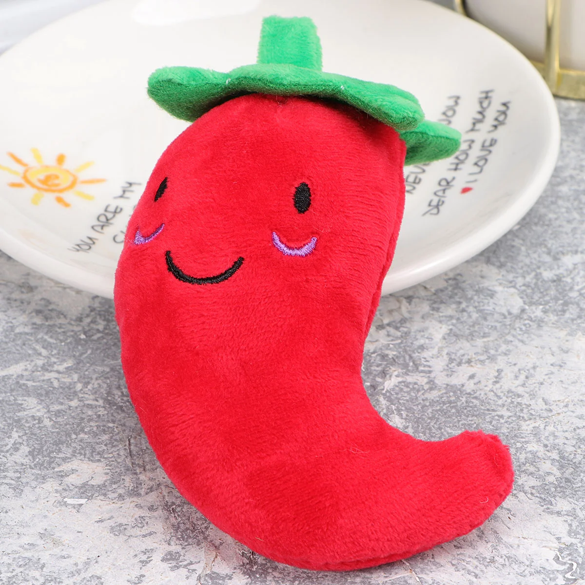 Plush Toy for Dog Cat Pet Chilli Stuffed Animal Puppy Chew Toys Bulk Squeak Vegetable Animals