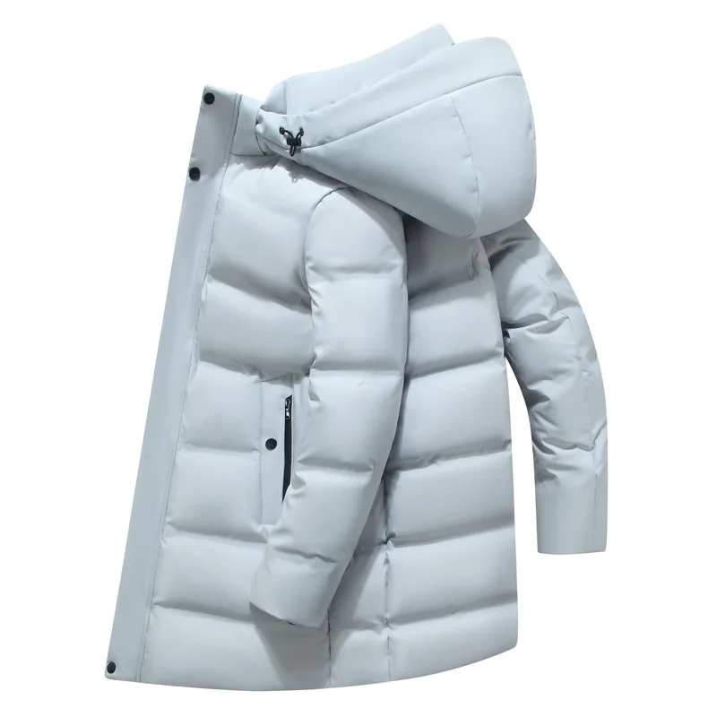 Winter New Men's Thickened Mid Length Down Jacket, Middle-aged Casual Large Size