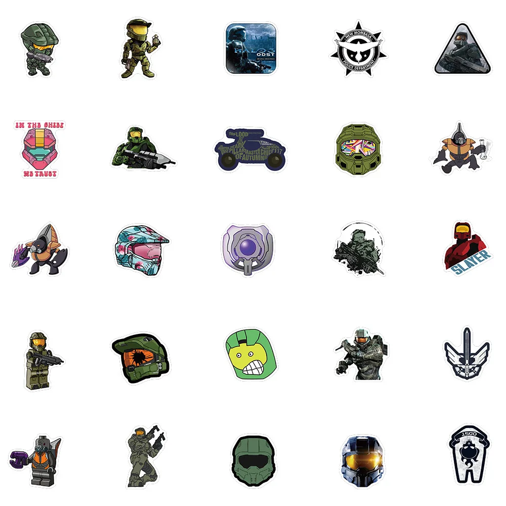 50Pcs Halo Stickers DIY Stickers Scrapbooking Phone Luggage Skateboard Decorative Waterproof Graffiti Decals