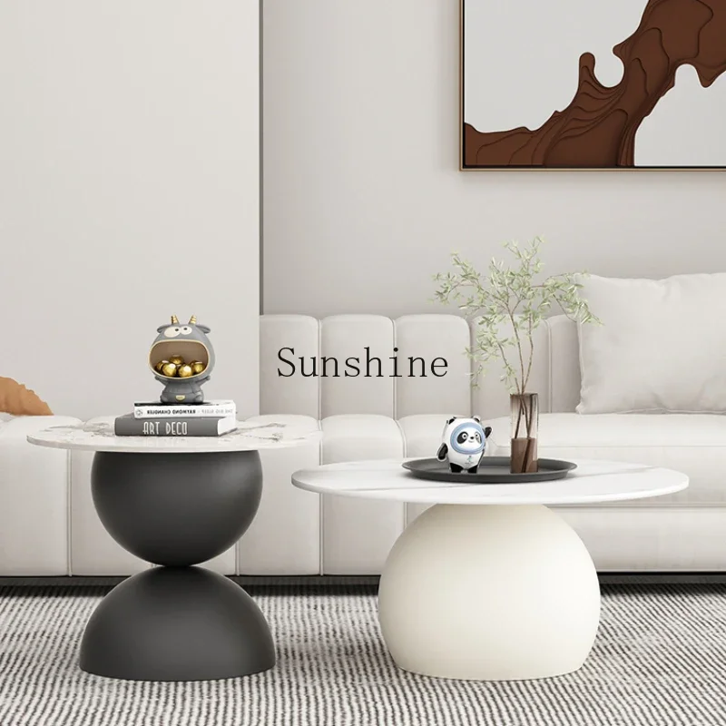 

Coffee table modern simple household light luxury art round coffee table