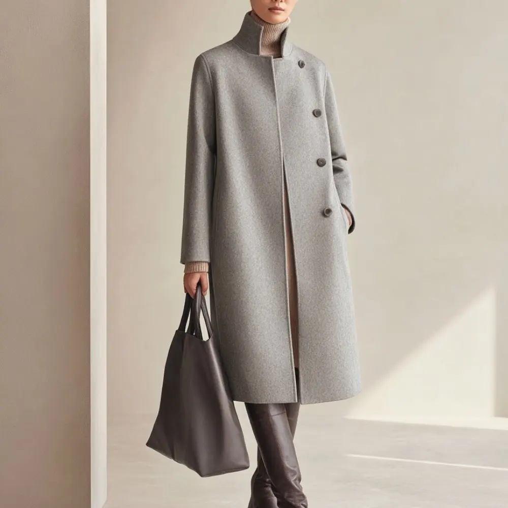

Winter Casual Style Women's Coat Decorative Elements Absent Comfortable Fit Upperwear For Cold Weather