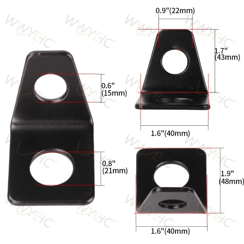 2PCS Suitable for Car Parts Seat Belt Iron Plate Holder 90 Degree Angle Bracket Kit L-shaped Mounting Bracket
