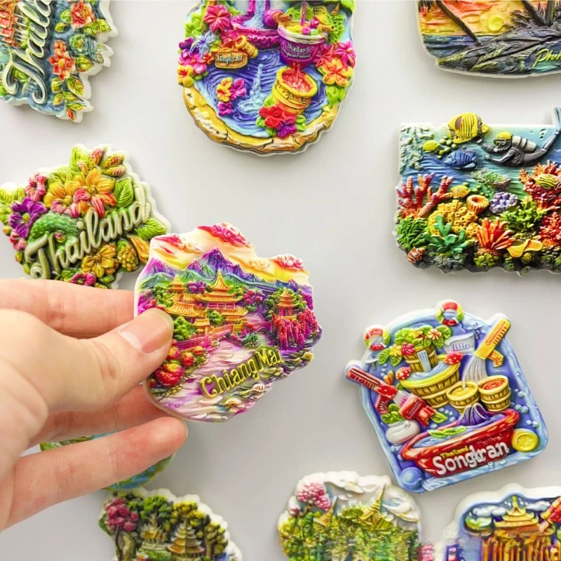 Thailand Refrigerator Stickers Travel Souvenirs Home Decorations Souvenirs Creative Decorations Message Stickers