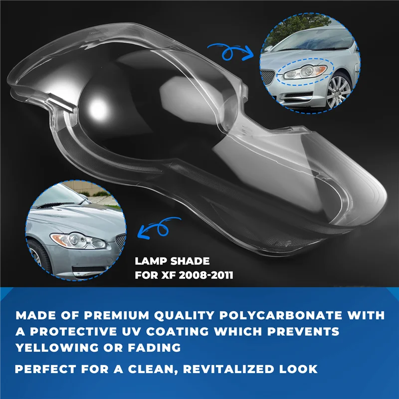 

For Jaguar XF 2008-2011 Car Front Headlamp Lens Cover Headlights Shell Transparent Lampshade Housing