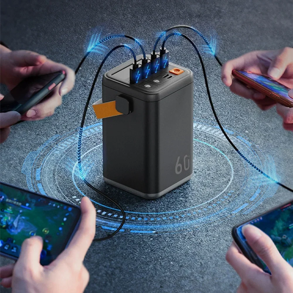 60000mAh Large Capacity Portable Power Bank 60w High-Power Energy Storage Power Supply Outdoor Energy Storage