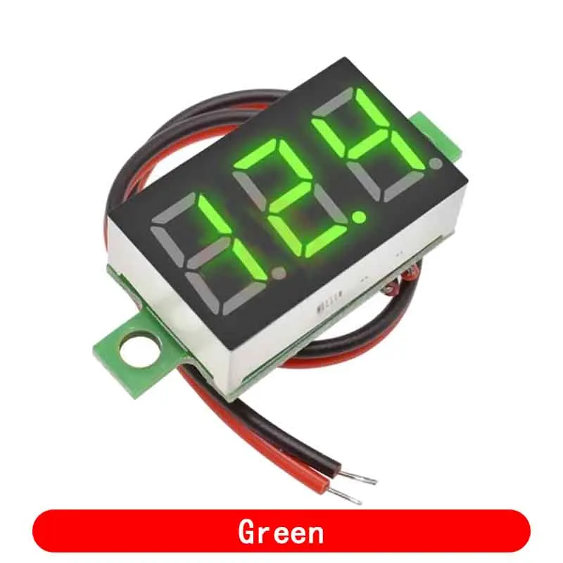 DC 4,7–32 V 3-stelliges Display Voltmeter Rot/Blau/Grün/Weiß 0,36 Zoll Mini LED Digital Panel Volt Voltmeter Spannungsmesser Tester