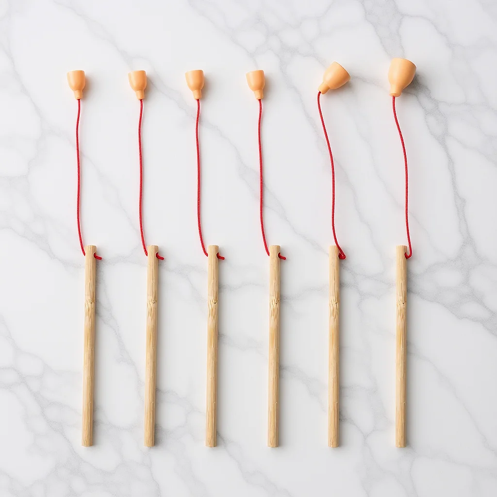 

6Pcs Wood Fishing Rods for Children Strong Wear-Resistant Material Bright Color Design Ideal for Early Education Fishing Game