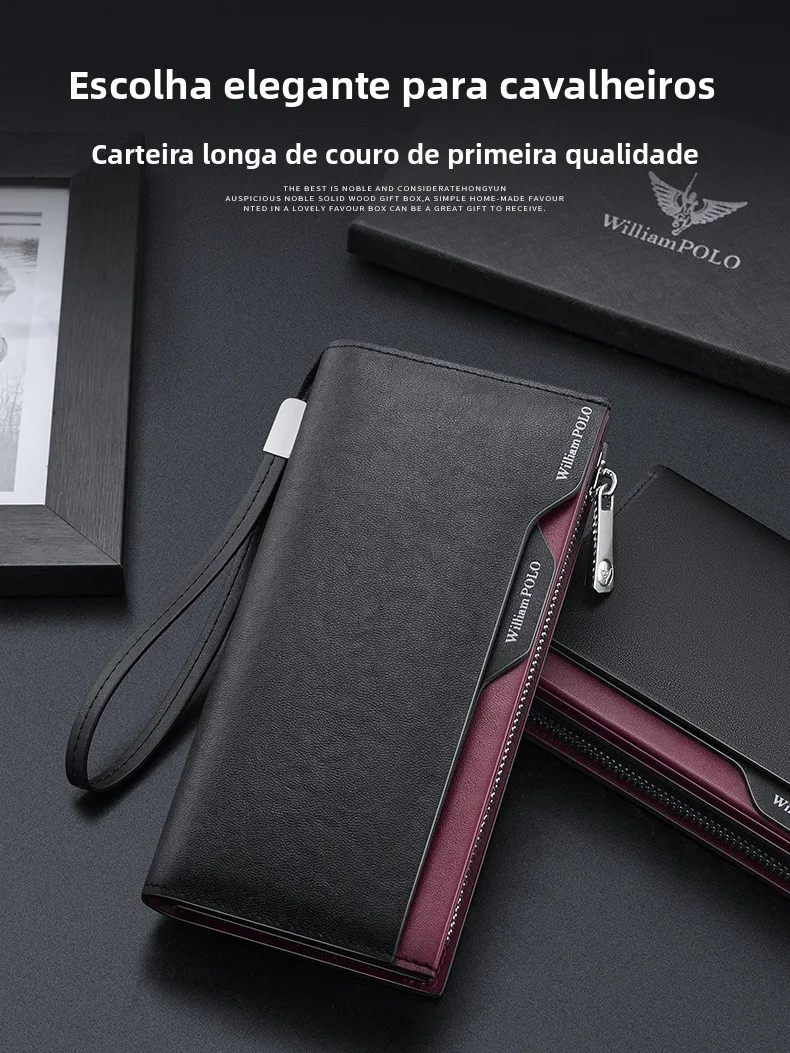 williampolo-genuine-leather-wallet-for-men-long-bifold-multi-card-slot-driver-license-handbag-leather-clip-business-ol-style