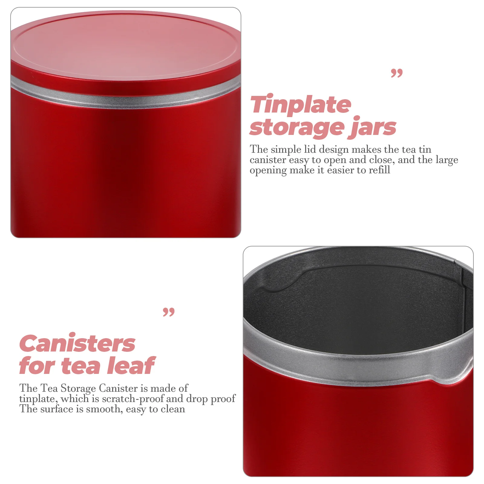 

2pcs Tea Canister Set Sealed Metal Jar For Loose Leaf Tea Coffee Storage Airtight Food Container Household Kitchen Dried Fruit