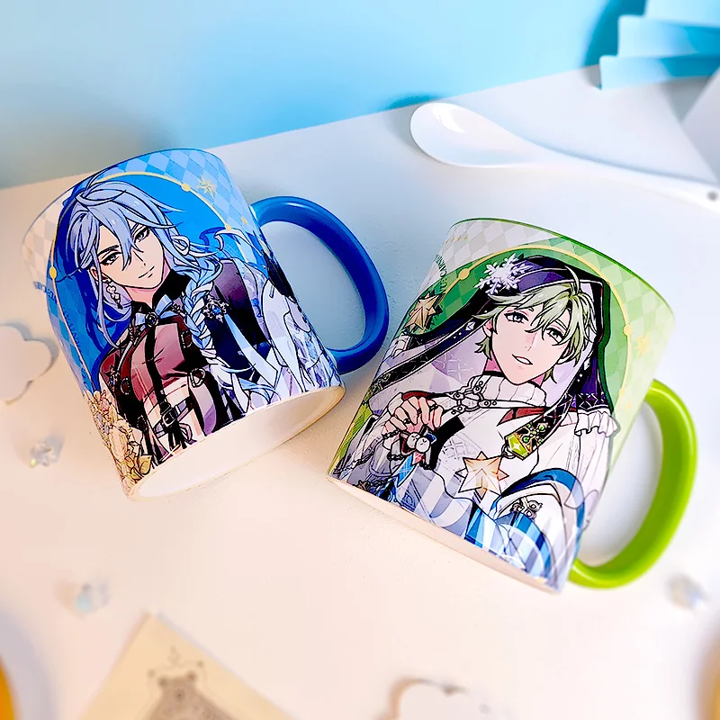 كوب قهوة من السيراميك مع غطاء ملعقة ، كوب ماء لعبة تأثيري ، أنيمي جديد ، نو: كرنفال ، إدموند ، شفرة أوليفين ، إيدن ، هدية كرتون