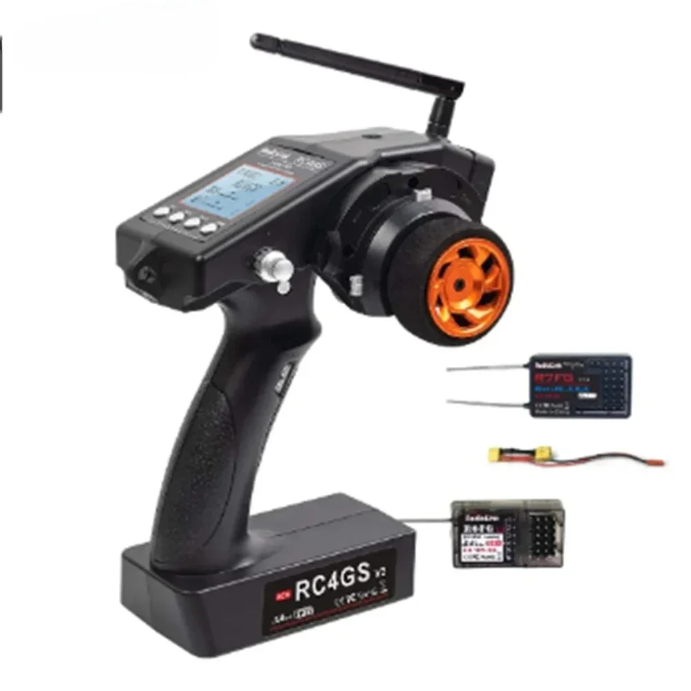 Radiolink RC4GS V2 4 Channel RC Transmitter and Receiver R6FG / R7FG with Gyro 400M Remote Controller for Car Boat Rock Crawler