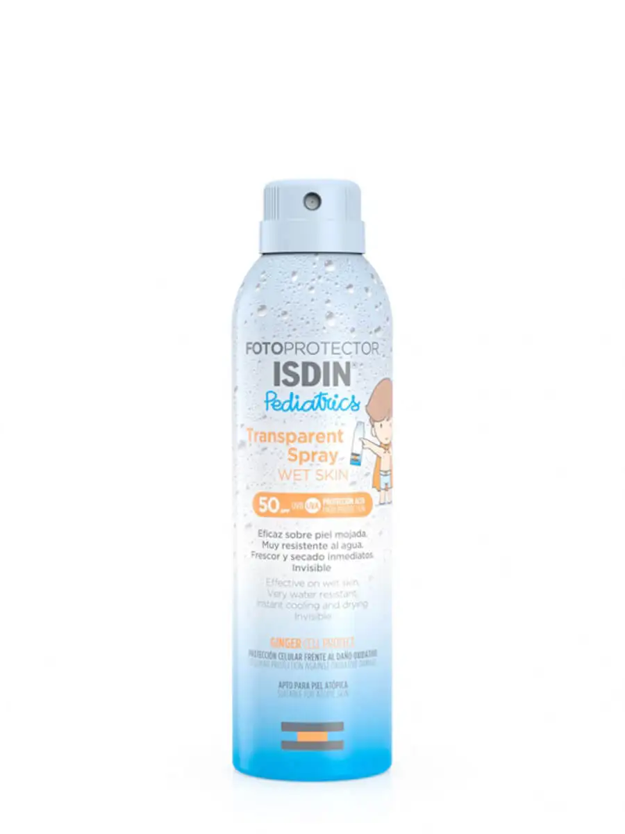 Isdin pediatrics photoprotector transparent spray wet skin spf 50 + 250 ml-child protection even on wet skin