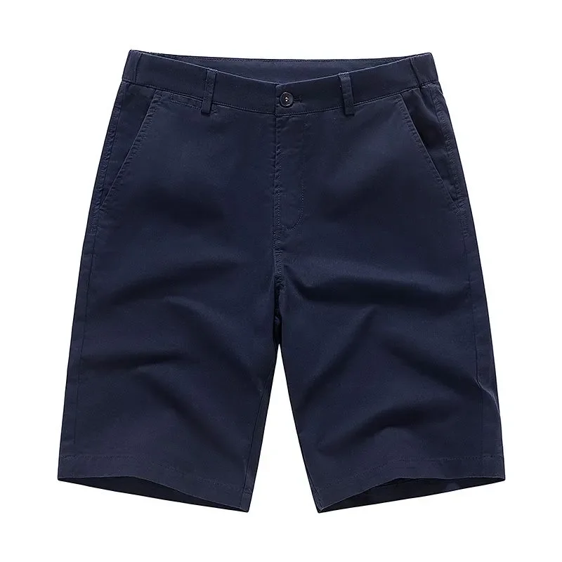 

Men's White Cotton Chino Shorts Casual Business Straight Fit Summer Beach Pants
