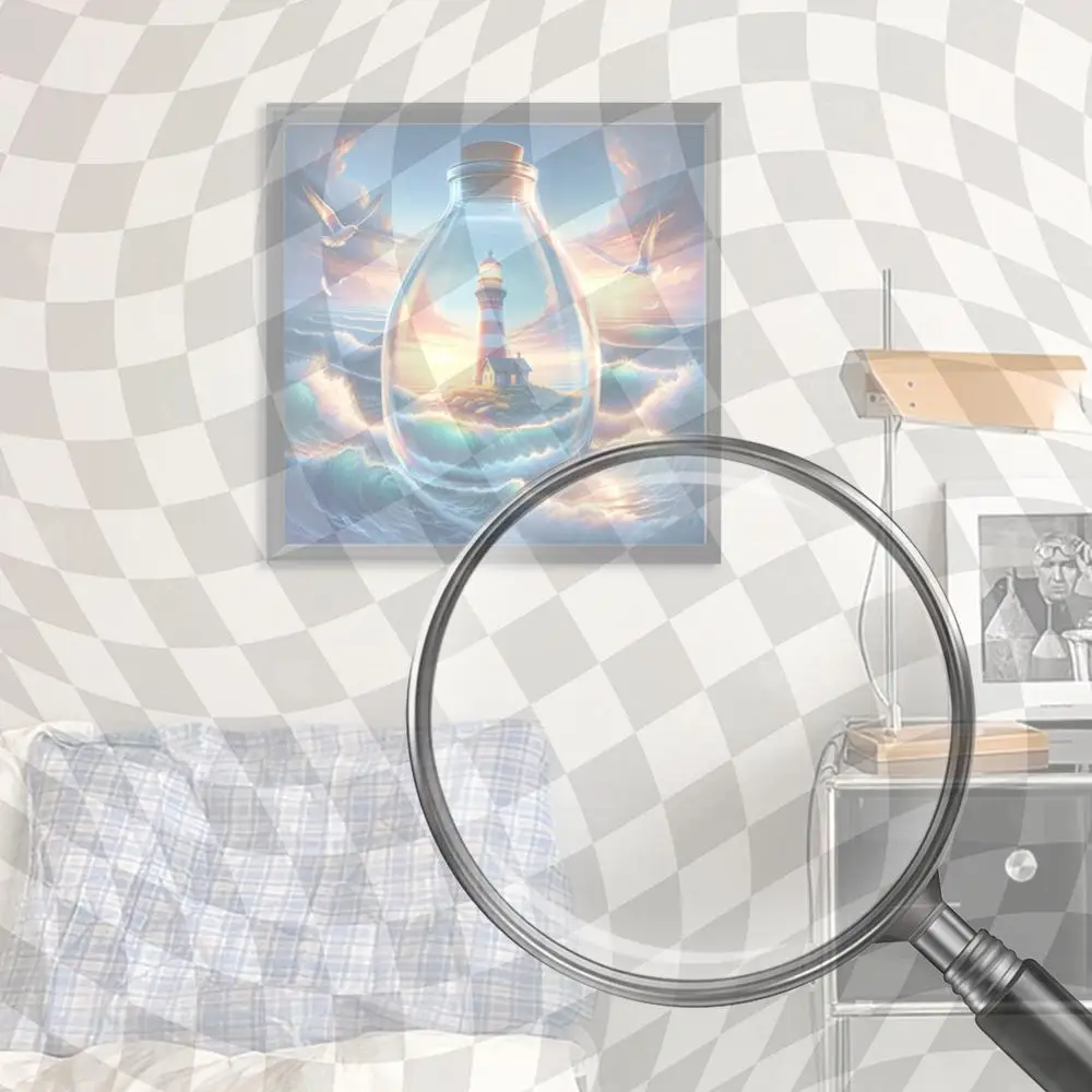 

Lighthouse Partial AB Diamond Round Drill DIY Diamond Painting Kit Decor 45x45cm