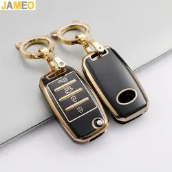 3 4 Buttons Gold Edge Car Key Case For Kia Rio 3 K2 Ceed Cerato K3 Sportage 4 Picanto K5 Optima Sorento Forte Stinger 2017 2018