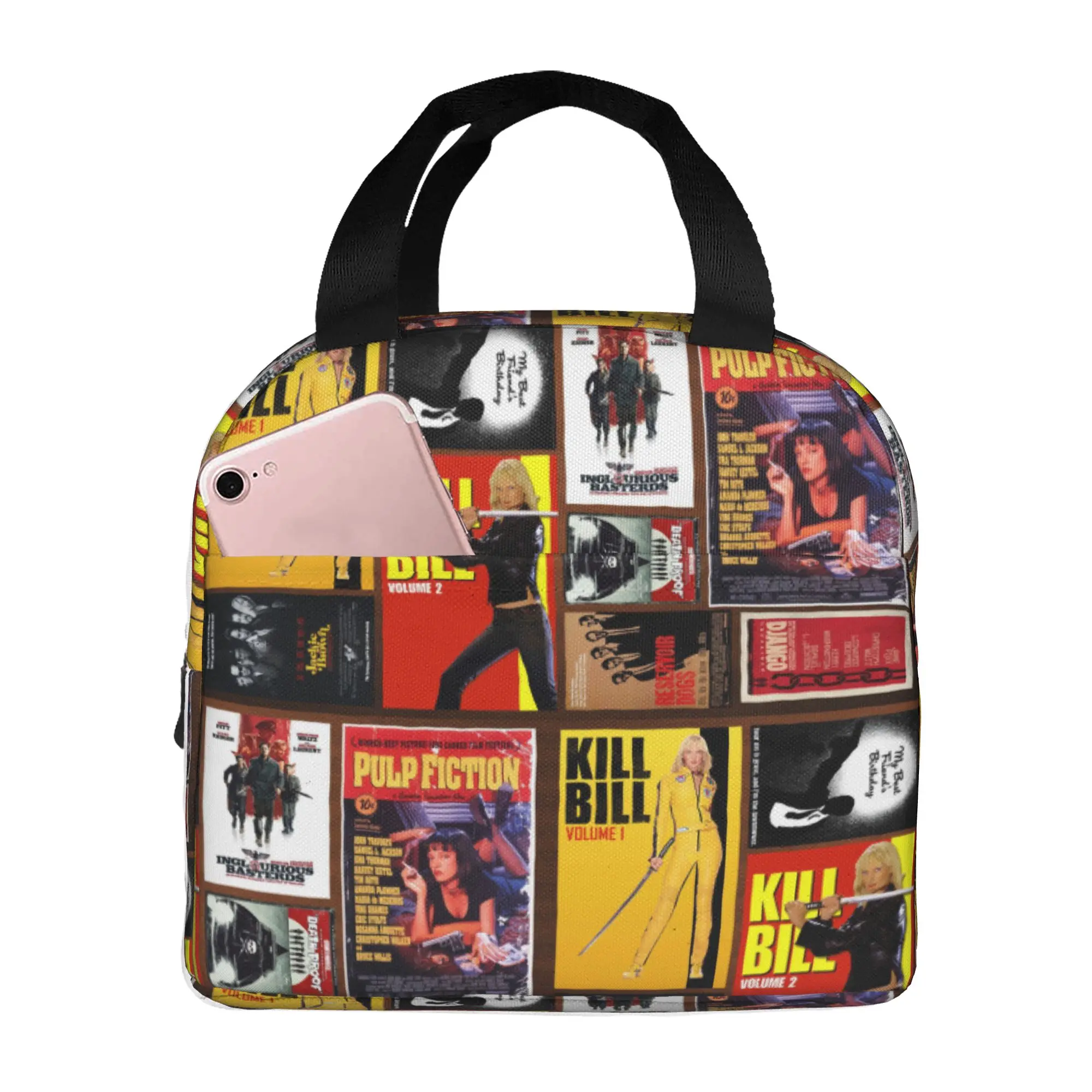 Cute Quentin Tarantino Movie Collage Pencil Cases for Girls Boys Pulp Fiction Kill Bill Large Capacity Pen Bag Box Stationery