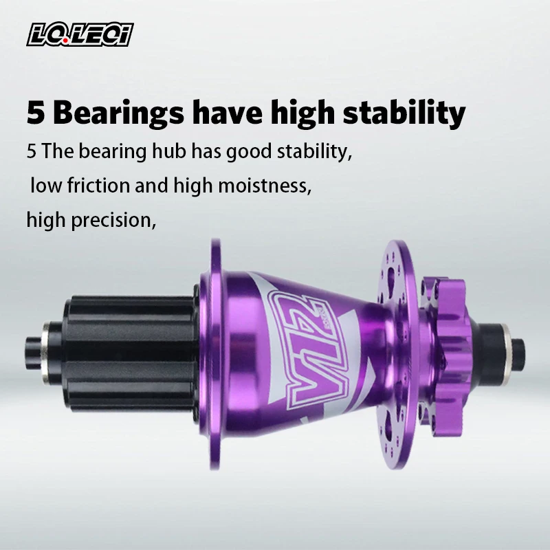 LQLEQI V12 Mountain Bike Flower Drum, 142mm,135mm, 5 Peilin, 32H/36H, 720 sounds, HG， 8/9/10/11/12 speed wheels  hub bearing