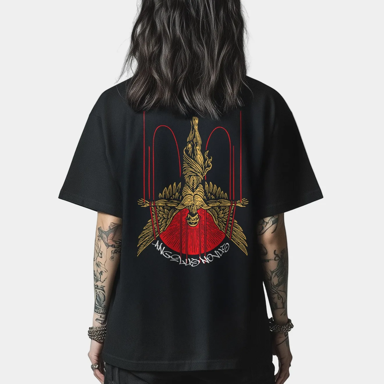 2026 The Angel of History - Punkrabbits Oversized Streetwear Graphic T-Shirt for Rebels & Dreamers