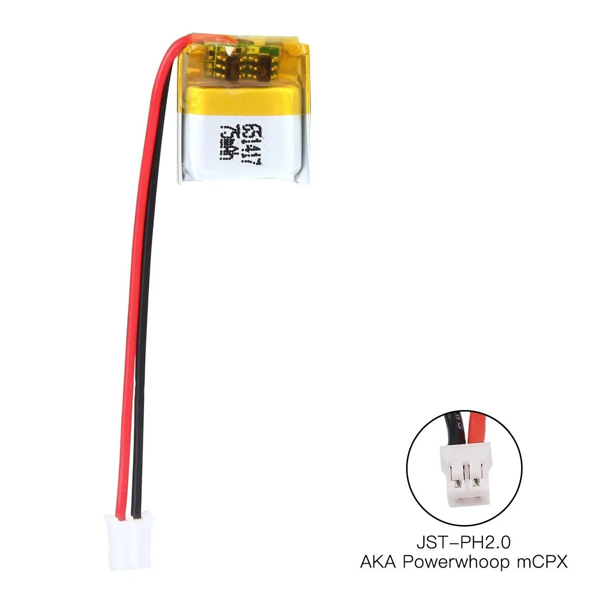 3.7V 75mAh 651417 Rechargeable Lipo Battery length 19mm