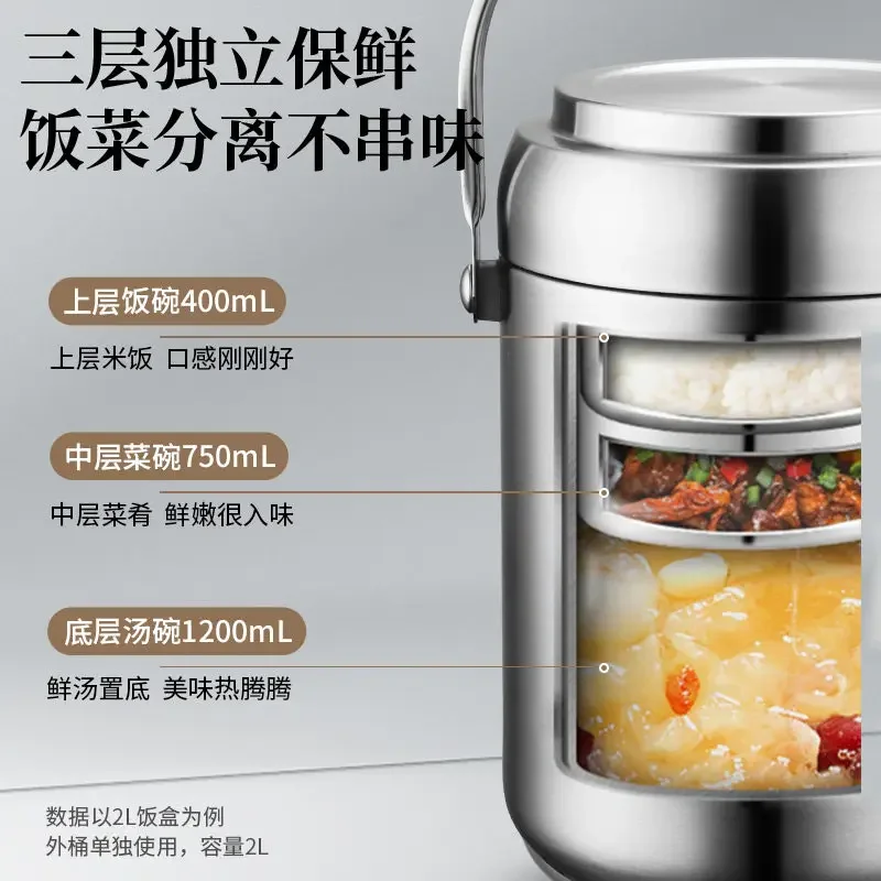 ASD bento lunch box Double Lunchbox food storage containers Stainless steel heat preservation lunch box for kids food warmer