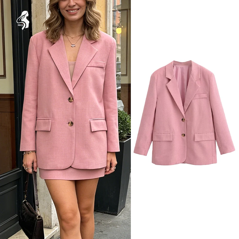 

Commute Style Womens Blazer Single Breasted Loose Fit Versatile Business Casual Suit For Autumn And Winter Woman Clothes Tops