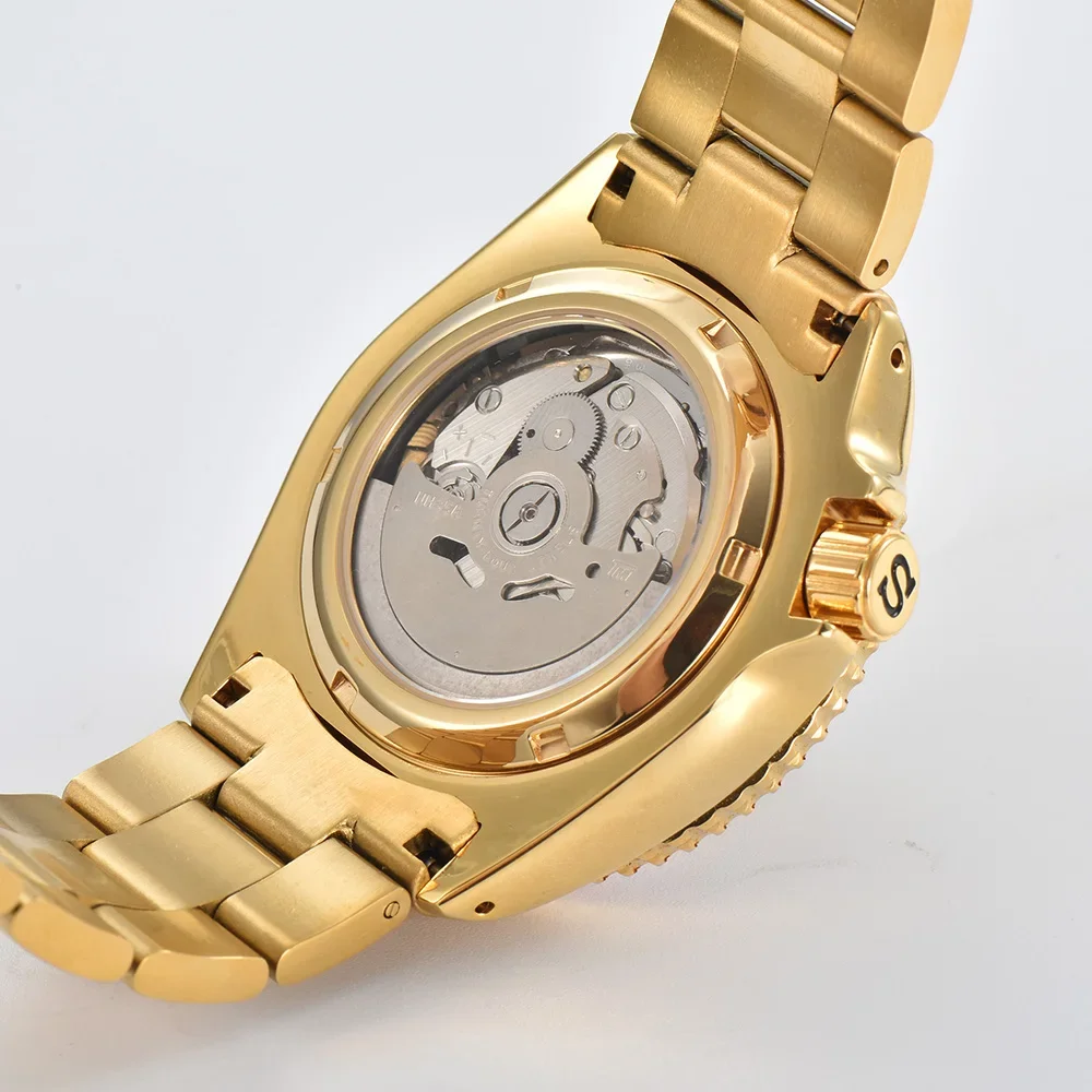 ساعة ميكانيكية آلية بدون شعار ، طراز قوس قزح فاخر ، زجاج ياقوت مقاوم للماء ، تدعم شعار مخصص ، 41 من ، NH36 ، m