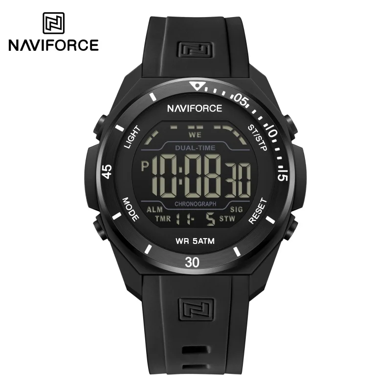 

NAVIFORCE New Man's Watch 50M Waterproof Digital Day Display Alarm Clock LED Backlight Silicone Strap Sports Students Wristwatch