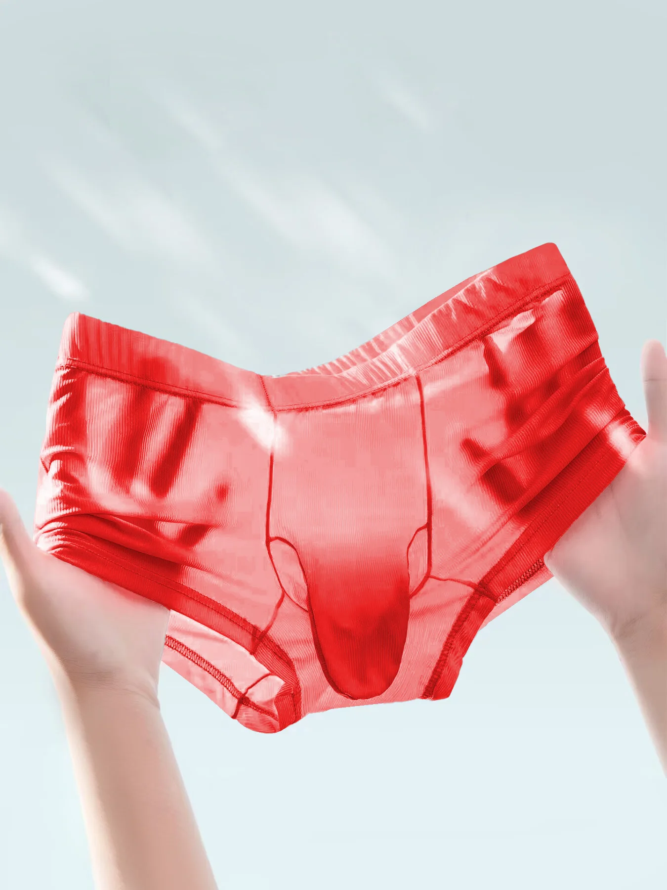 Herren Eisseide Nahtlose Boxershorts Ultra-Dünne Atmungsaktive Slips mit Elefantennase-Design Durchsichtige Komfortable Unterwäsche – Detail 33