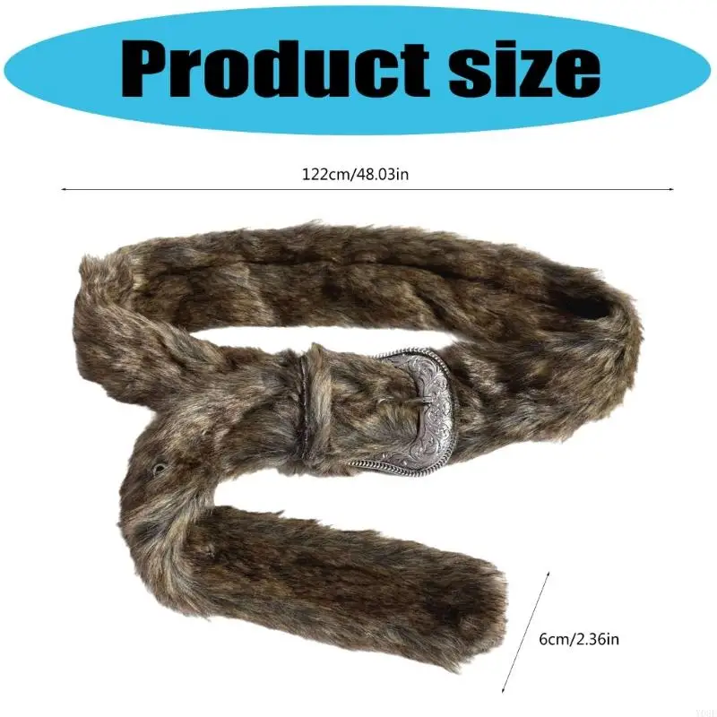 2000s فروي أفخم الشتاء حزام الإكسسوارات حزام للسترة الستر معطف قابل للتعديل حزام عريض للنساء المراهقات Y08E