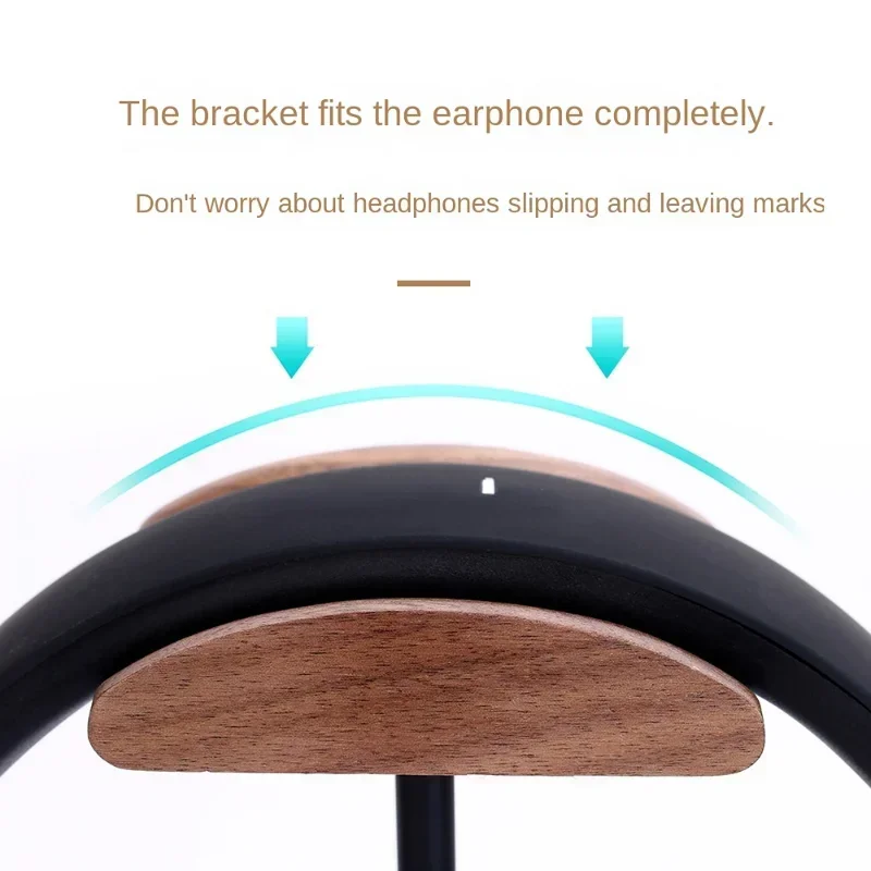 Tempat Earphone klasik, dudukan kayu klasik, tampilan Headset untuk semua ukuran Headphone Walnut