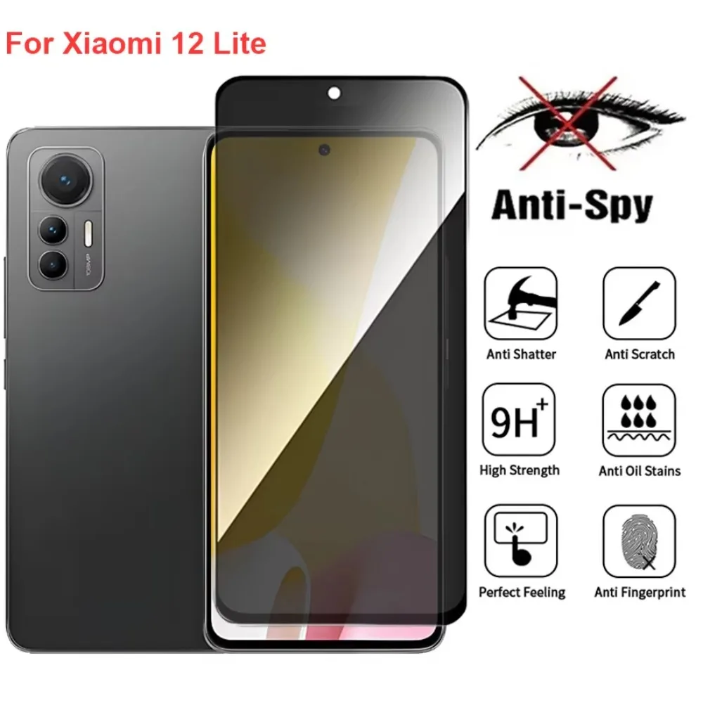 

For Xiaomi 12 Lite Anti Spy Privacy Tempered Glass Screen Protector Compatible For Xiaomi12 Lite Full Cover Screen Phone Film