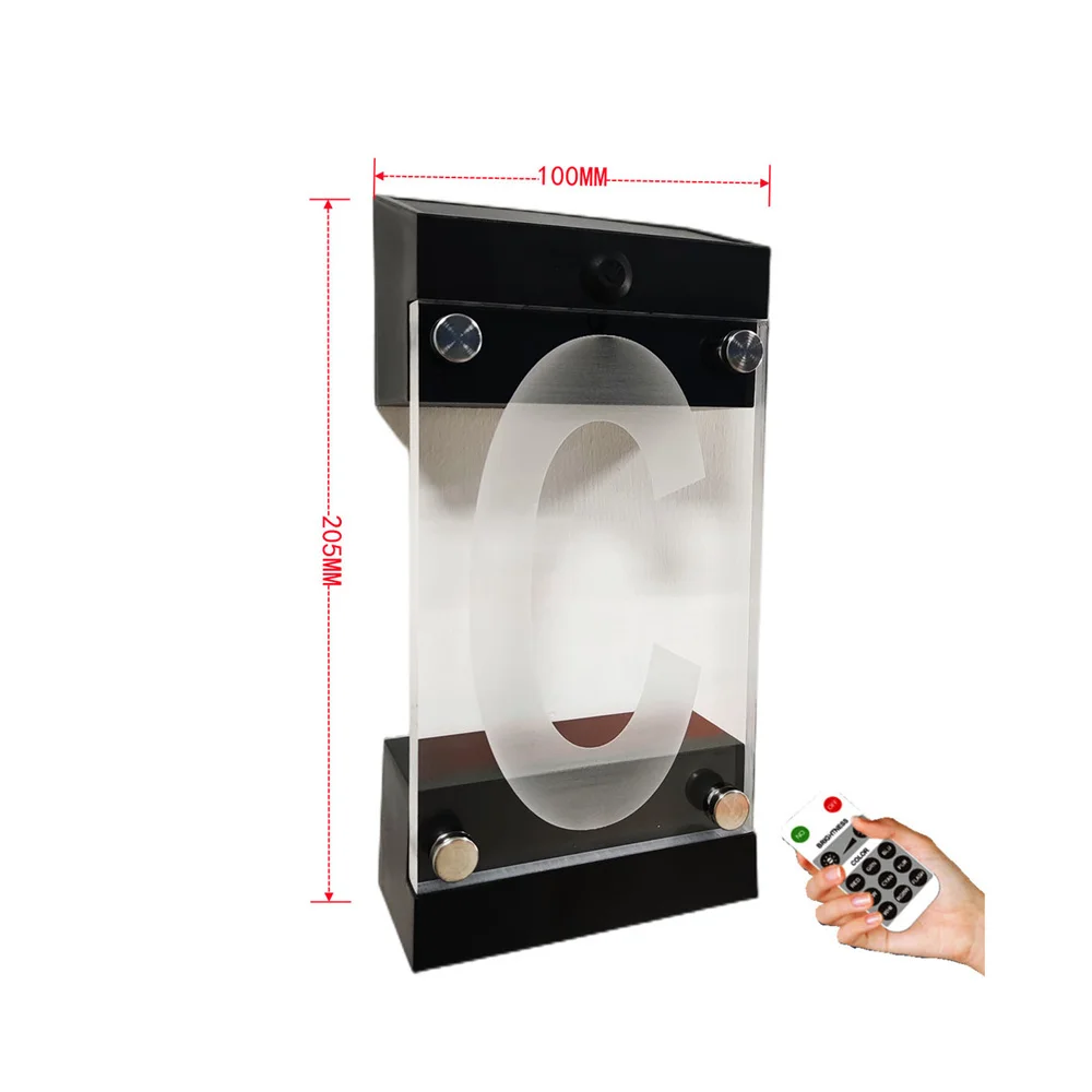 Solar Powered RGB Color House Number Sign Light Remote Controller Digit or Letters Outdoor Address Plaque Lamp for Yard,Gate