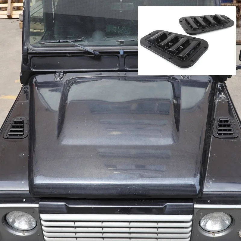 

ABS/Metal For Land Rover Defender 2004-2018 Hood Vent Trim Vent Cover Trim Car Accessories