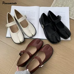 2025 Spring Autumn Vintage Split toe Tabi Women Ballet Flats Fashion Mary Janes Soft Soft Walking Loafers Casual Lazy Chic Shoes