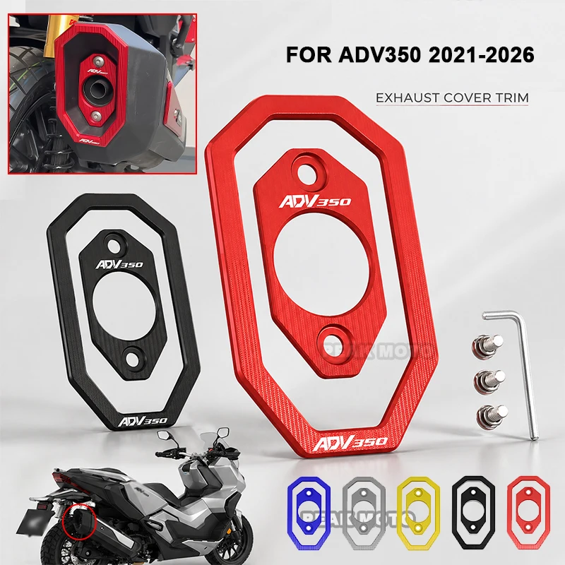 

For Honda ADV 350 ADV350 2021-2025 2026 Motorcycle CNC Aluminum Exhaust Hood Decorative Cover Exhaust tail End Protective Cover