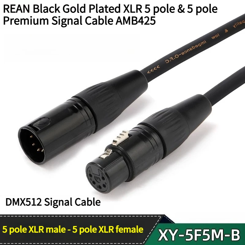 

REAN Signal Cable Five-Core To Three-Core Caron Male To Female DMX512 XLR Cable Stage Lighting Moving Head