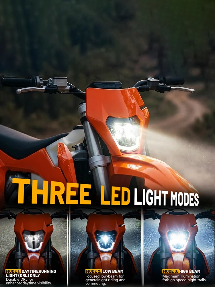 AliExpress NONE For KTM EXC SX SXF XCW MX XC 125-500 LED Headlight Electric Dirt Bike Motocross Head Lamp Light Motorcycle Plate Mask Enduro