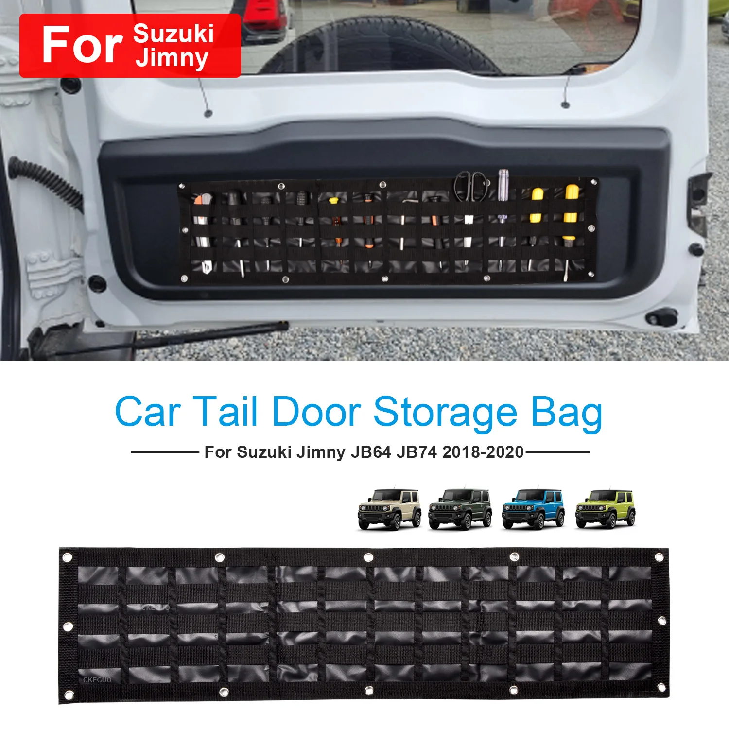 Car Tail Door Storage Bag Organization Accessories With Screws For Suzuki Jimny JB64 JB74 2018-2021 Auto Stowing Tidying