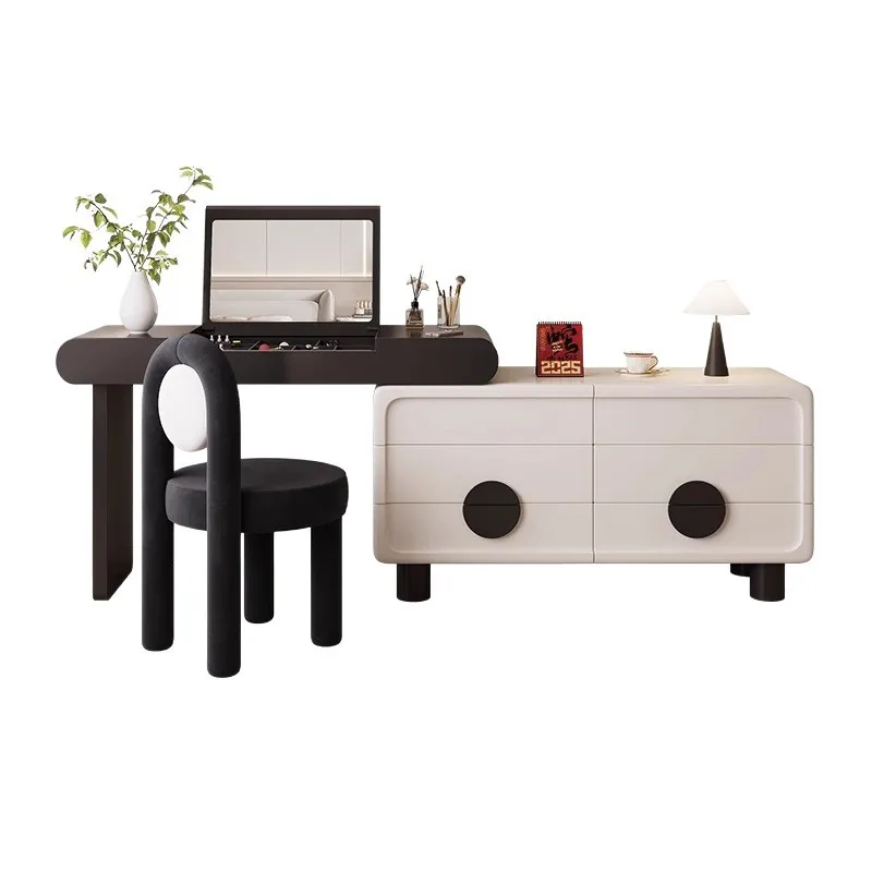 Six-chest dresser cream wind panda flip retractable dresser chest combination