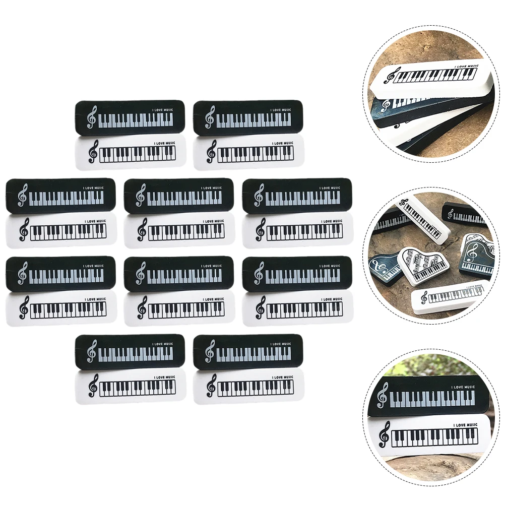 

20 Pcs Erasers For Homework Shaped Erasers Cute Small for Students School Supplies Teacher Rewards Black White Colors
