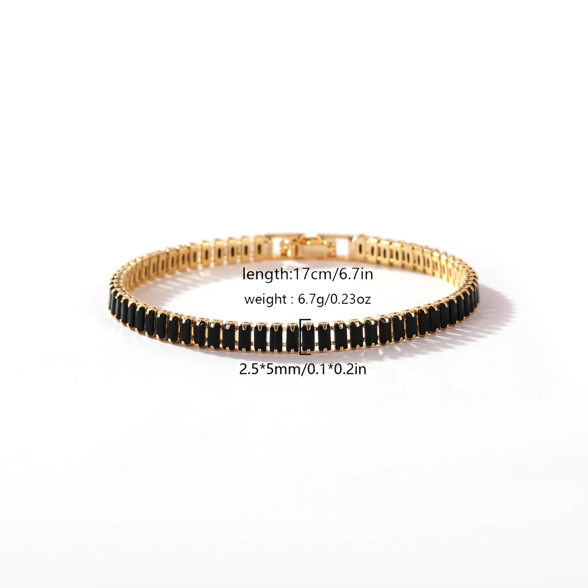 18K Vergoldete Schwarze Iced-Out Zirkonia Tennis-Armbänder für Damen und Herren, Kristall Verstellbares Armband, Hippie-Schmuck – Detail 7