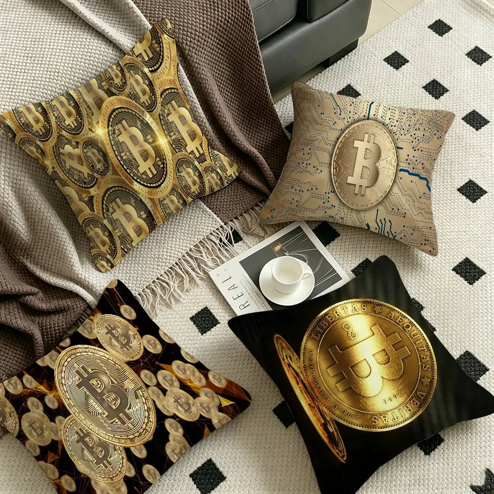 Fashion B-bitcoin Cushion Cover Inches Farmhouse Decor Home Throw Pillow Covers for Couch Decorations