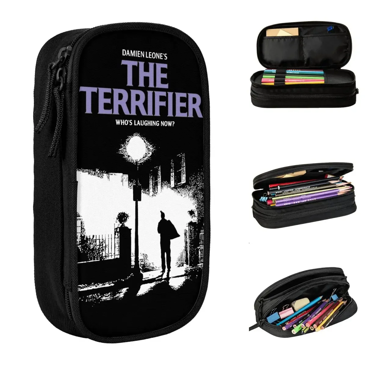 

The Terrifier Exorcist Killer Clowns Horror Pencil Cases Pen Holder Bags Girl Boy Big School Supplies Cosmetic Pencilcases